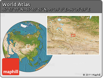 Satellite Location Map of the Area around 46° 26' 14" N, 96° 7' 30" E