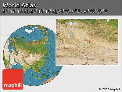 Satellite Location Map of the Area around 46° 26' 14" N, 96° 7' 30" E