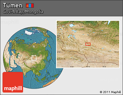 Satellite Location Map of Tümen