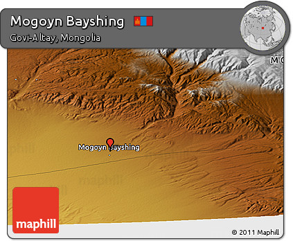 Physical Panoramic Map of Mogoyn Bayshing