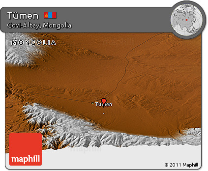 Physical Panoramic Map of Tümen