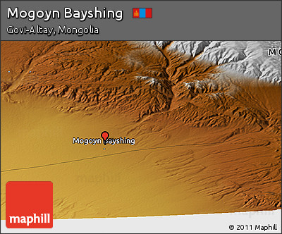 Physical Panoramic Map of Mogoyn Bayshing