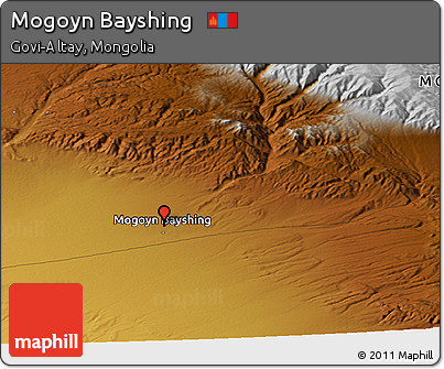 Physical Panoramic Map of Mogoyn Bayshing