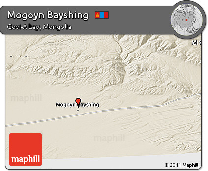 Shaded Relief Panoramic Map of Mogoyn Bayshing