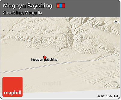 Shaded Relief Panoramic Map of Mogoyn Bayshing