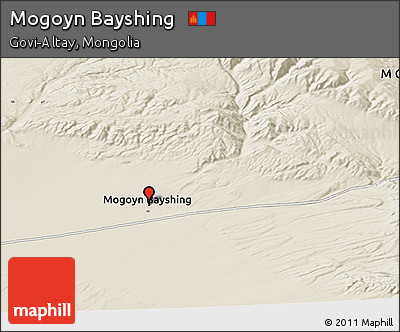 Shaded Relief Panoramic Map of Mogoyn Bayshing