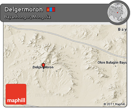 Shaded Relief 3D Map of Delgermörön