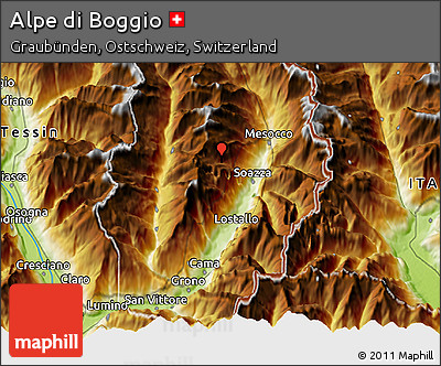 Physical 3D Map of Alpe Di Boggio