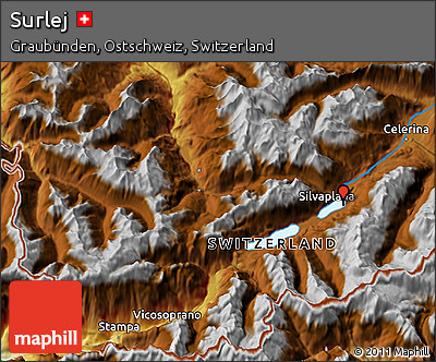Physical 3D Map of Surlej