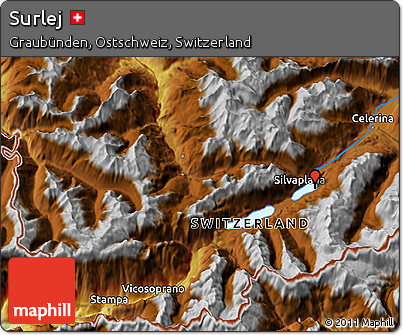 Physical 3D Map of Surlej