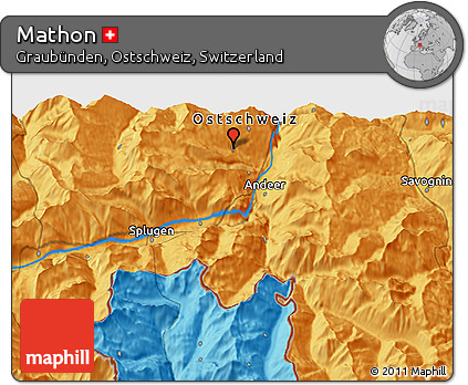 Political 3D Map of Mathon