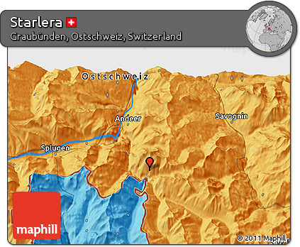Political 3D Map of Starlera