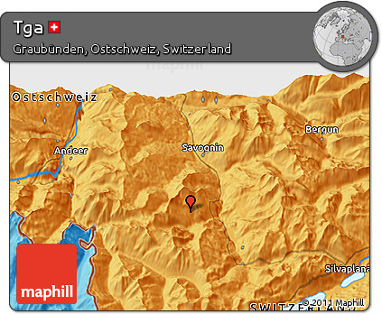 Political 3D Map of Tga