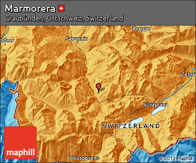 Political 3D Map of Marmorera