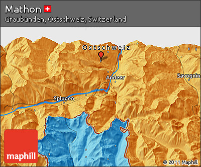 Political 3D Map of Mathon