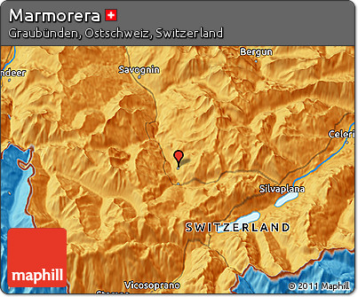 Political 3D Map of Marmorera
