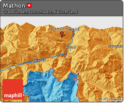 Political 3D Map of Mathon