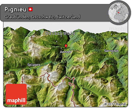 Satellite 3D Map of Pignieu