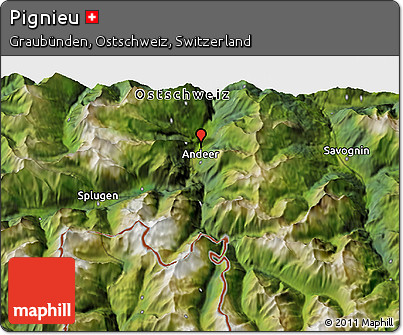 Satellite 3D Map of Pignieu
