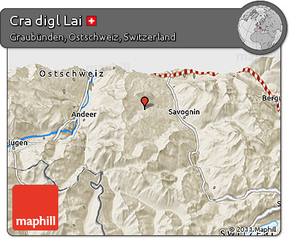 Shaded Relief 3D Map of Cra Digl Lai