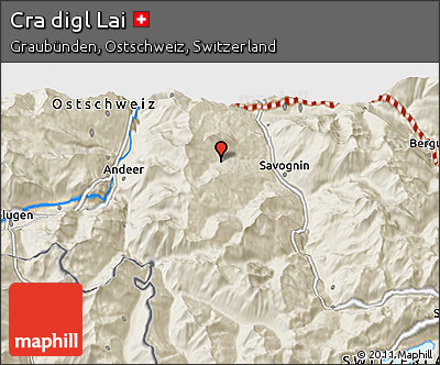 Shaded Relief 3D Map of Cra Digl Lai