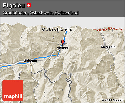 Shaded Relief 3D Map of Pignieu
