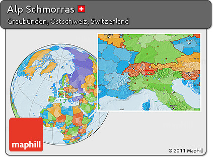 Political Location Map of Alp Schmorras
