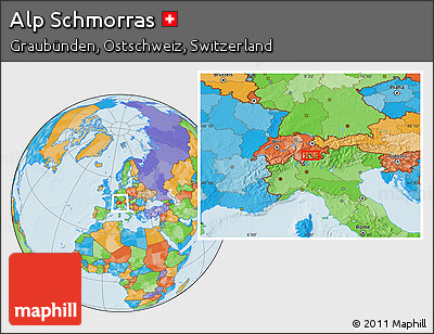 Political Location Map of Alp Schmorras