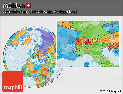 Political Location Map of Mühlen