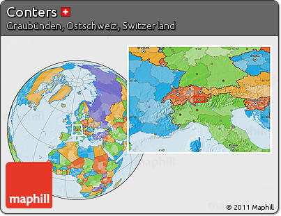 Political Location Map of Conters