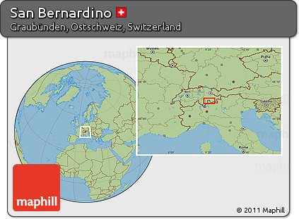 Savanna Style Location Map of San Bernardino
