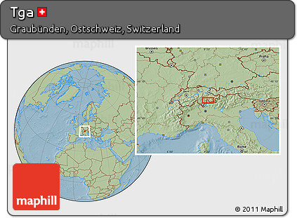 Savanna Style Location Map of Tga, hill shading