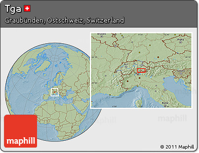 Savanna Style Location Map of Tga, hill shading