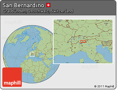 Savanna Style Location Map of San Bernardino