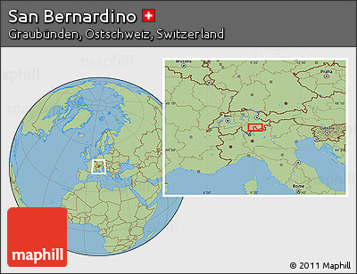 Savanna Style Location Map of San Bernardino