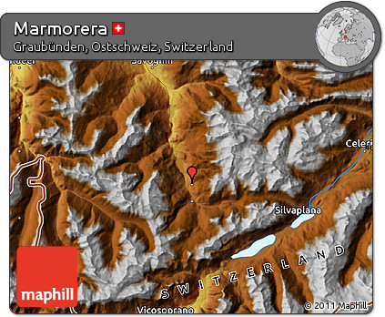 Physical Map of Marmorera