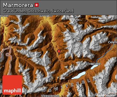 Physical Map of Marmorera