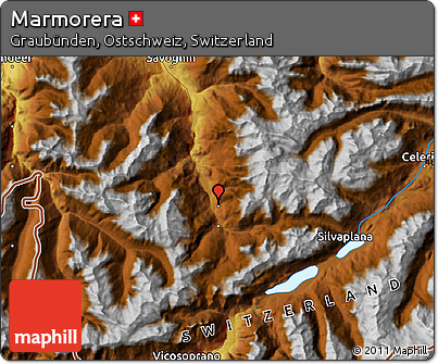 Physical Map of Marmorera