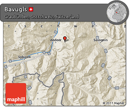 Shaded Relief Map of Bavugls