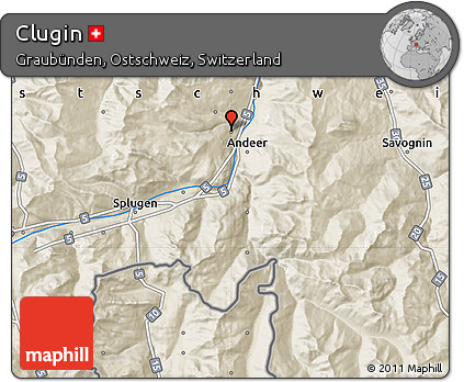 Shaded Relief Map of Clugin