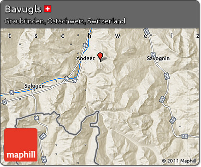 Shaded Relief Map of Bavugls