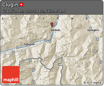Shaded Relief Map of Clugin