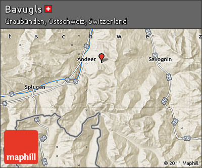 Shaded Relief Map of Bavugls