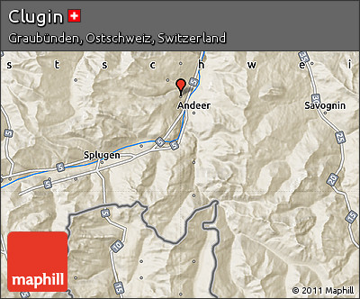 Shaded Relief Map of Clugin