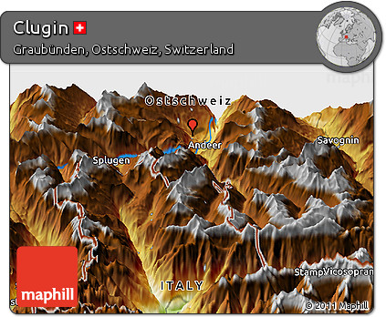Physical Panoramic Map of Clugin