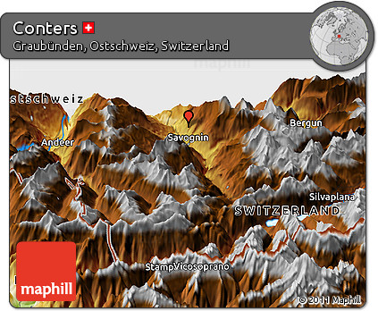 Physical Panoramic Map of Conters