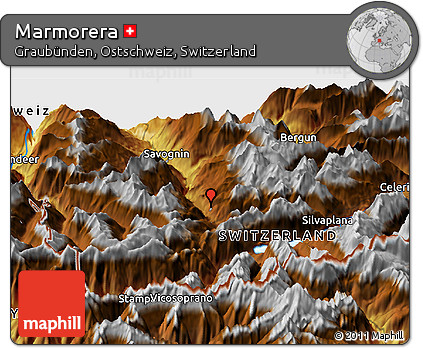 Physical Panoramic Map of Marmorera