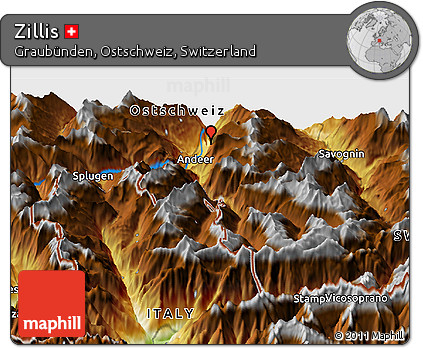 Physical Panoramic Map of Zillis