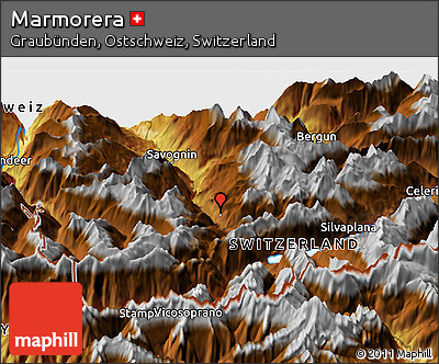 Physical Panoramic Map of Marmorera
