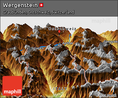 Physical Panoramic Map of Wergenstein